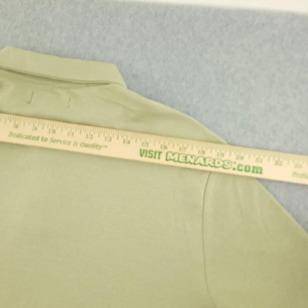Banana Republic Polo Shirt Mens L Green Solid Luxe Touch Cotton Casual Top